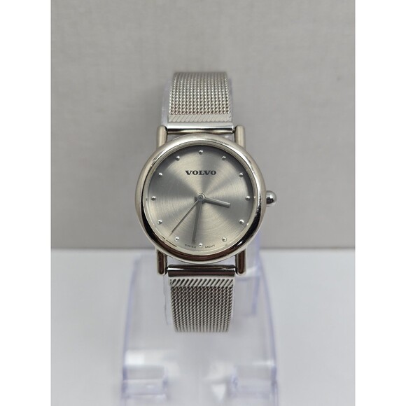 Womens Volvo Swiss 27mm Silver Tone Mesh Bracelet Quartz Watch 3ATM New Battery main image 6